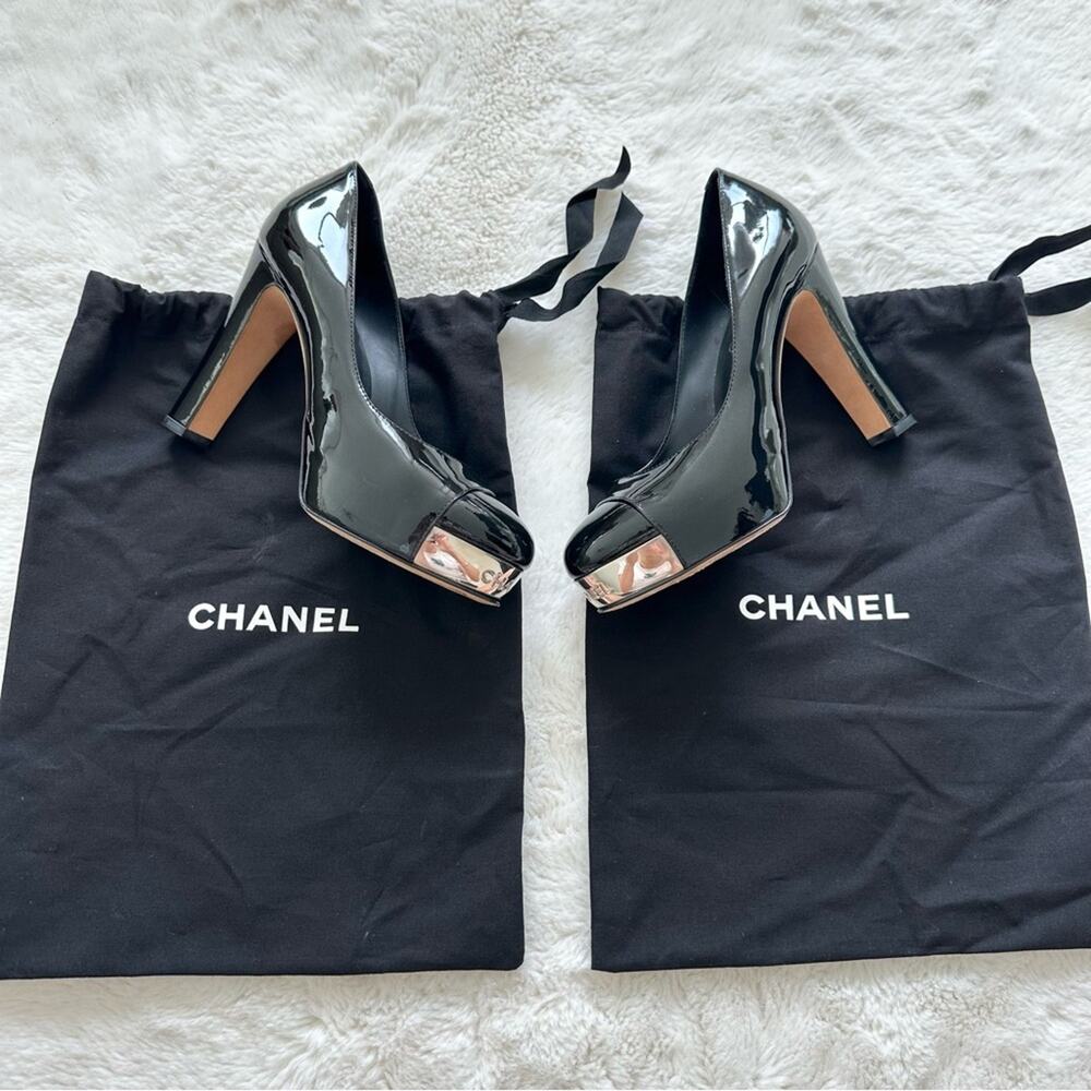 CHANEL women patent leather high heel shoes size 36 EU Authentic - Picture 9 of 9